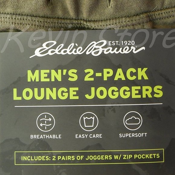GREEN Eddie Bauer Men’s Jogger, 2-pack - Picture 2 of 4